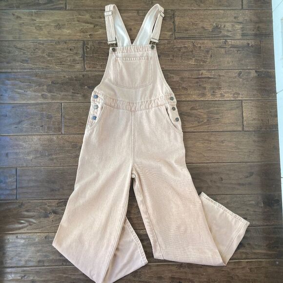 SPELL Classic Overalls Blush Straight Leg Women's Small 100% Organic Cotton Boho - Picture 3 of 15